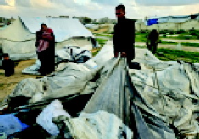 ગાઝામાં વાવાઝોડાથી હજારો તંબુઓને નુકસાન, માનવતાવાદી આપત્તિનો ભય